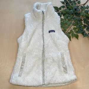 Patagonia Los Gatos White Fleece Vest Full Zip Up Women's Small